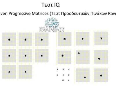 IQ Test #19 (Raven Matrices, 139 IQ, 25 ερωτ, χωρίς χρόνο)
